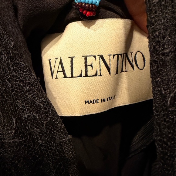 VALENTINO Rare Vintage Couture Elegant Black Halter Maxi Aztec Dress - Picture 4 of 5